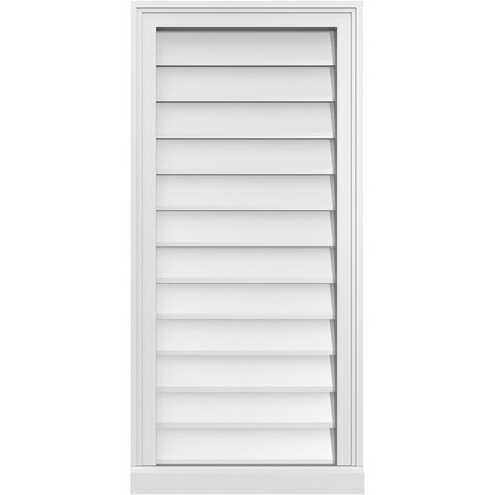 Ekena Millwork Vertical Surface Mount PVC Gable Vent w/ 2"W x 2"H , Brickmould Sill Frame, 18"W x 38"H GVPVE18X3803SN